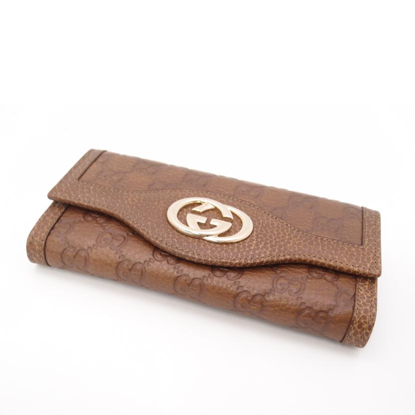 GUCCI グッチ　/グッチシマインターロッキングG二つ折り長財布／ブラウン/282431//114*/Sランク/69
