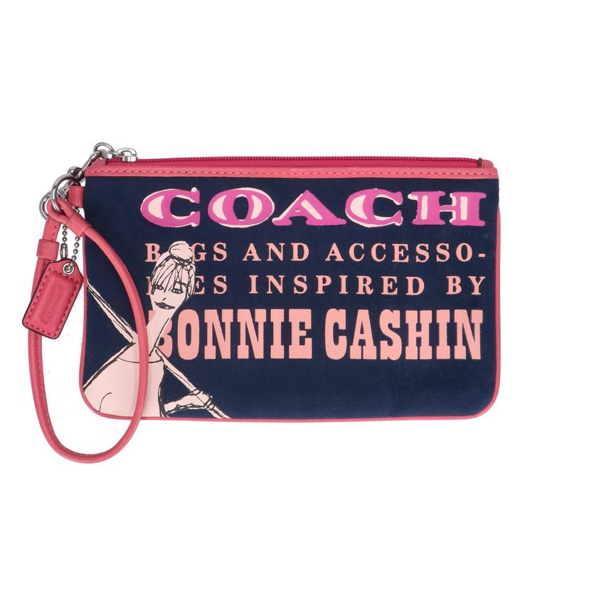 COACH コーチ/ブルーキャンバスキスロックファスナーリセットウオレット//ABランク/93