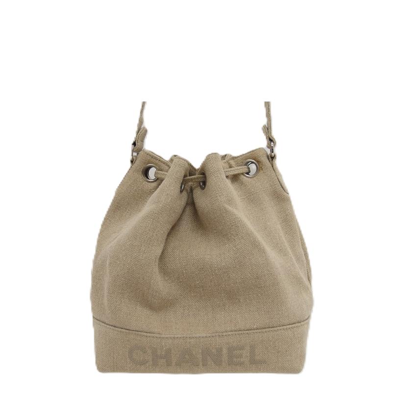 CHANEL シャネル　ショルダーバッグ/巾着チェーンショルダー／リネン／ベージュ//467****/ABランク/04