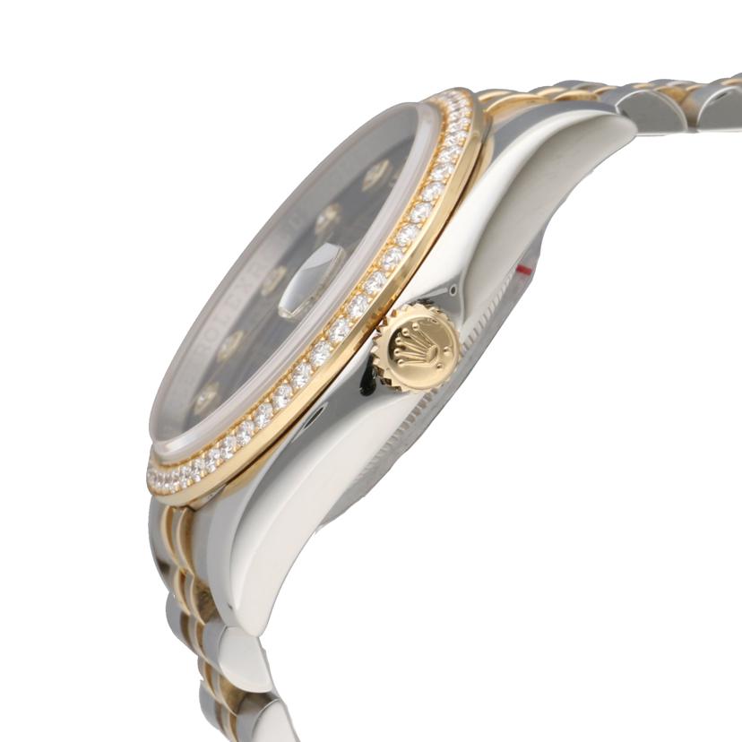ROLEX ロレックス/デイトジャスト10PダイヤSS×YG／黒文字盤／ランダム番/116243G//39K*****/ABランク/88