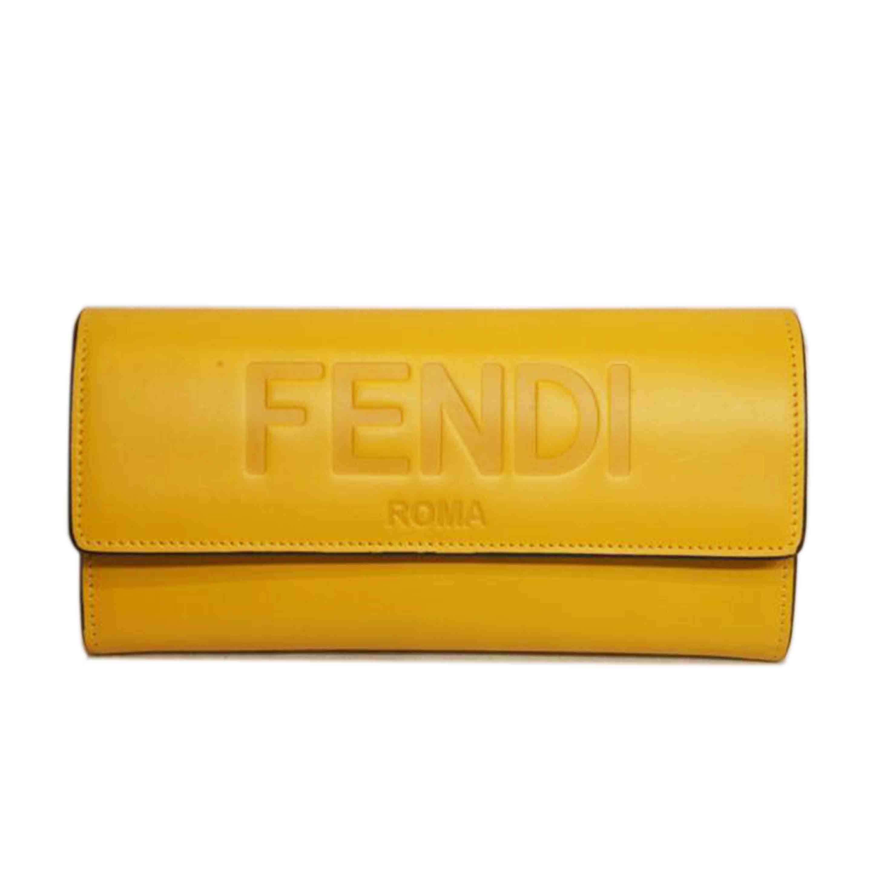 FENDI　 フェンディ/レザーロングウォレットイエロー//SAランク/92