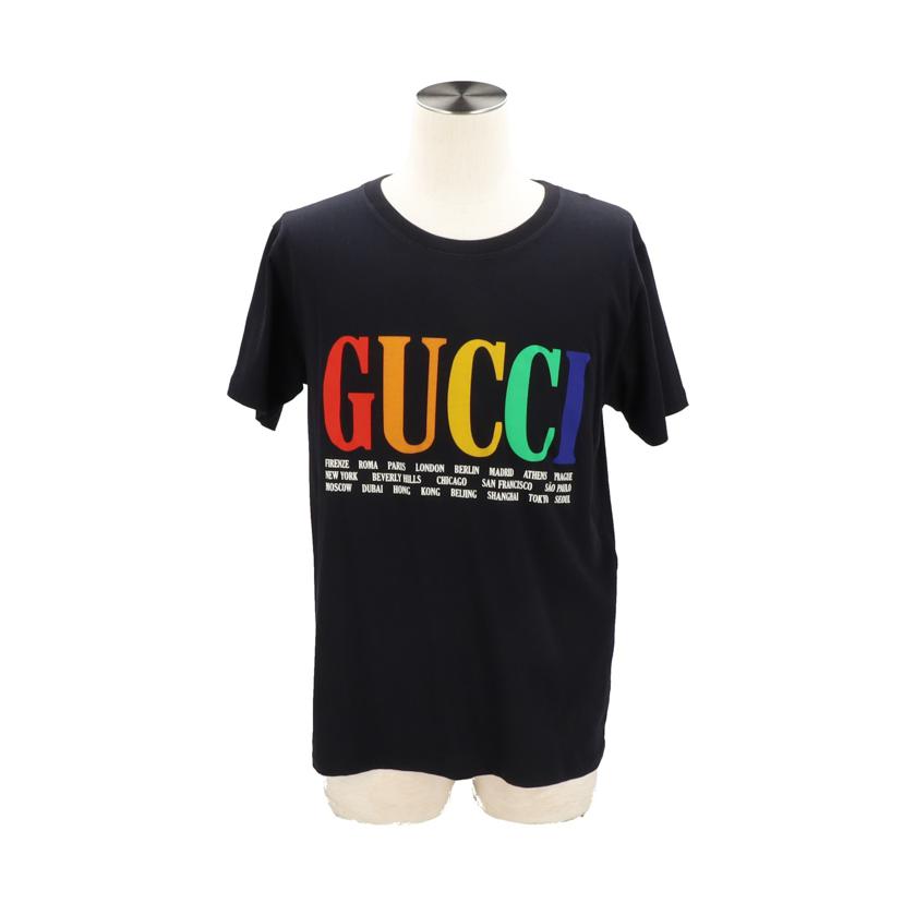GUCCI グッチ/GICCI/マルチカラーロゴコットンTシャツ/S//S/ABランク/75
