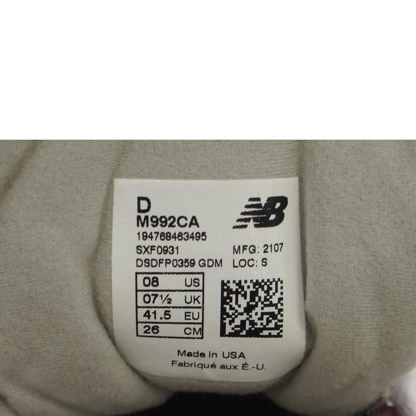 NB ニューバランス/992／バーガンディーゴールド/M992CA//ｻｲｽﾞ:26cm/Aランク/75