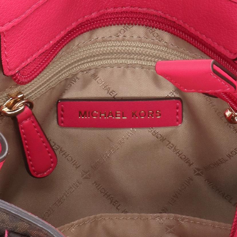 MICHAEL KORS マイケルコース/レザーロゴ柄ハンド ブラウン×ピンク/35F1GHMS1B//ABランク/42