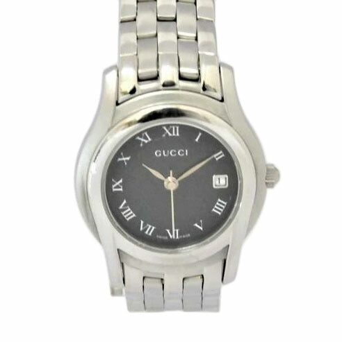GUCCI グッチ/ラウンド／黒文字盤／デイト／レディースクォーツ/5500L//008****/Bランク/88