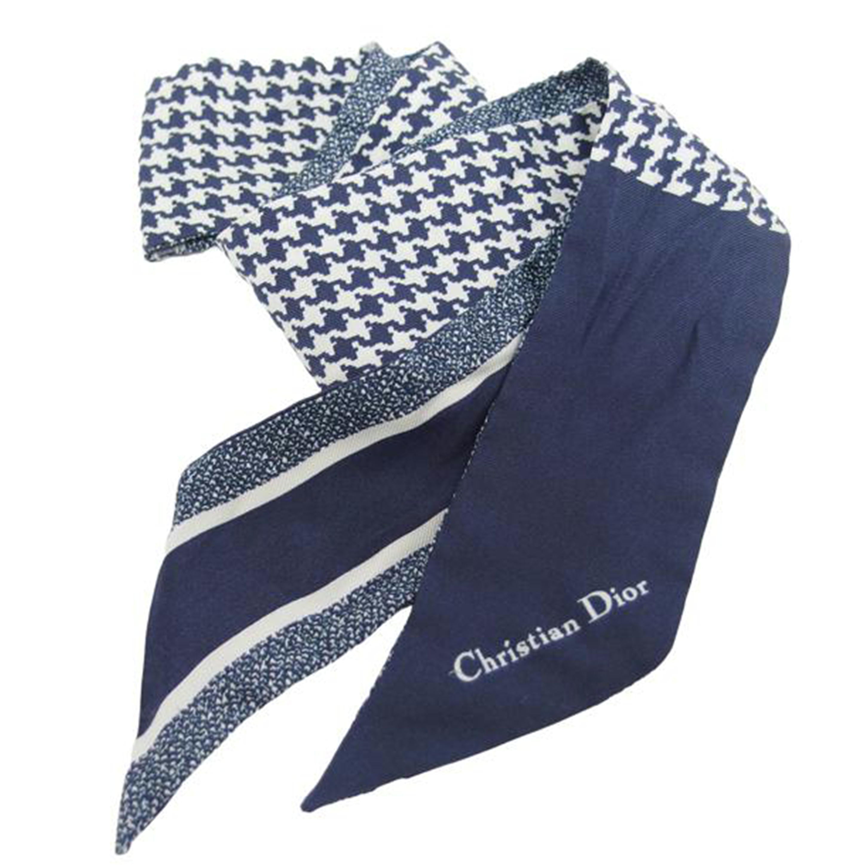 Christian　Dior クリスチャンディオール/ミッツァ／シルクスカーフ／ネイビー/15MON106ZKDO//603****/ABランク/04
