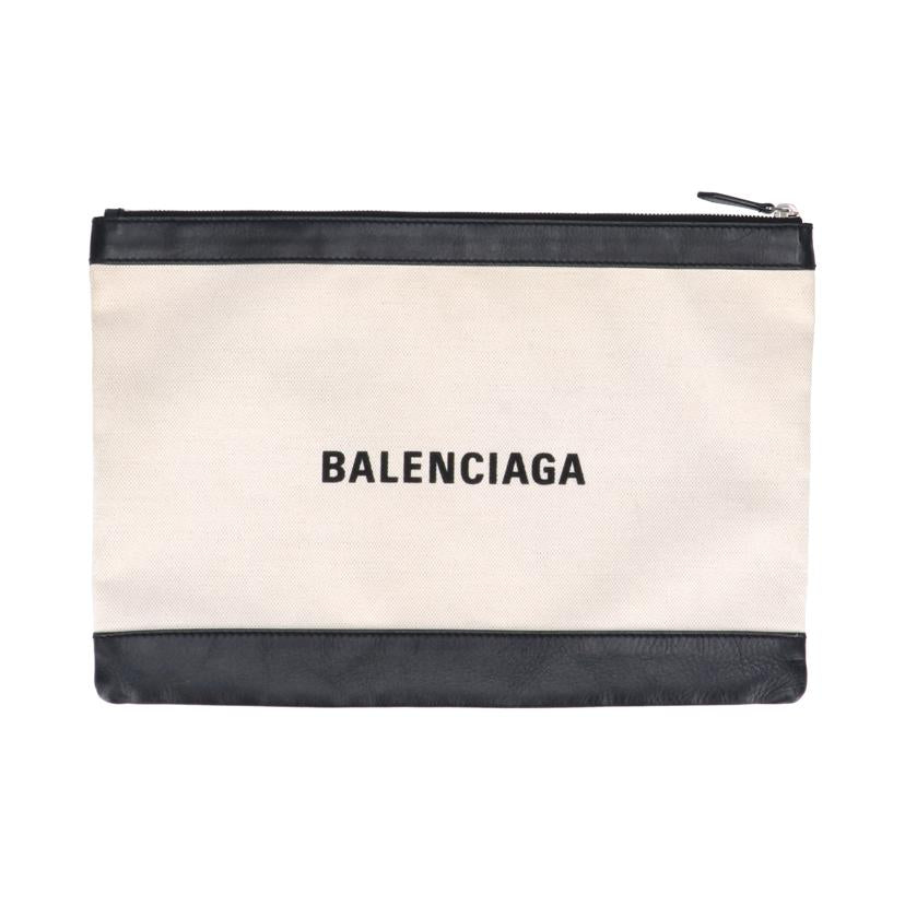 BALENCIAGA バレンシアガ/ネイビークリップキャンバスクラッチバッグ/373840//Aランク/93
