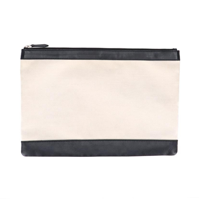 BALENCIAGA バレンシアガ/ネイビークリップキャンバスクラッチバッグ/373840//Aランク/93