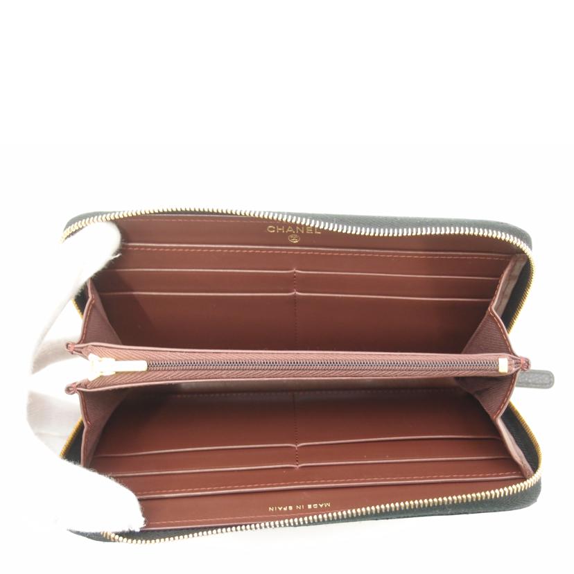 CHANEL シャネル/キャビアスキンラウンドファスナー長財布／ブラック//294*****/Aランク/69