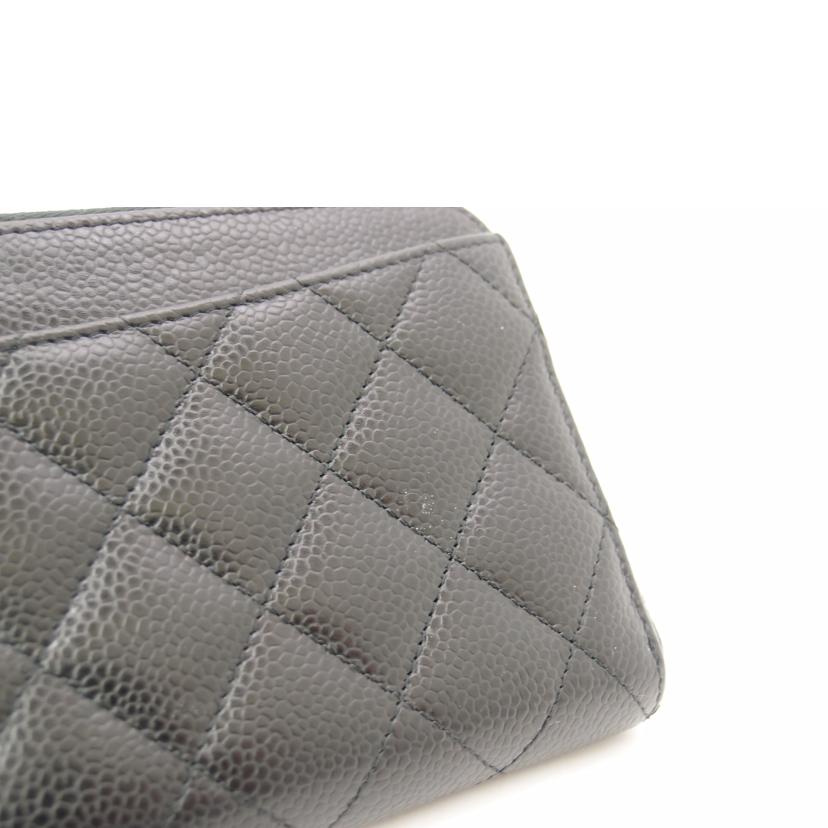 CHANEL シャネル/キャビアスキンラウンドファスナー長財布／ブラック//294*****/Aランク/69