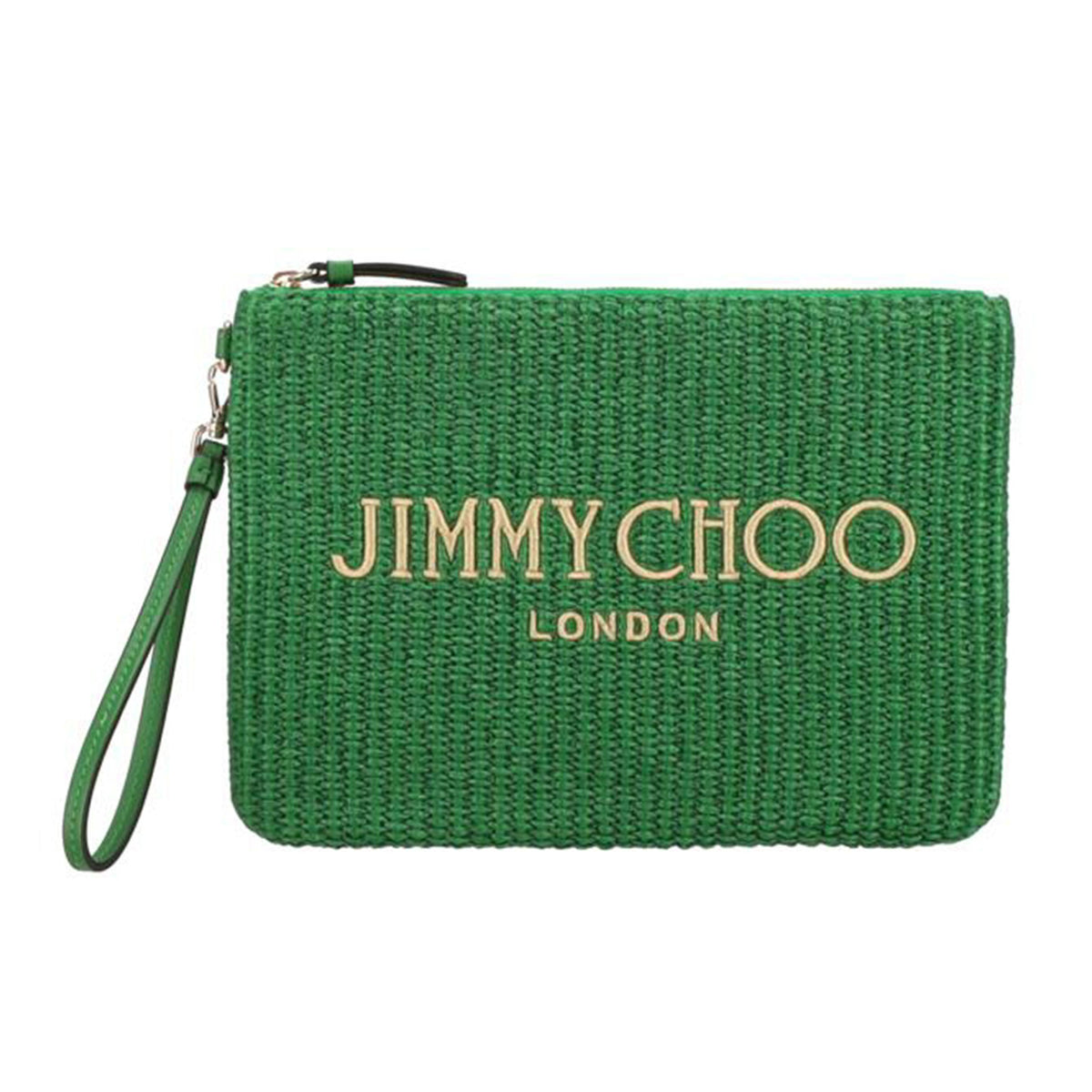 JIMMY CHOO ジミーチュウ/ジミーチュウ/ジップトップポーチ/グリーン//Aランク/75