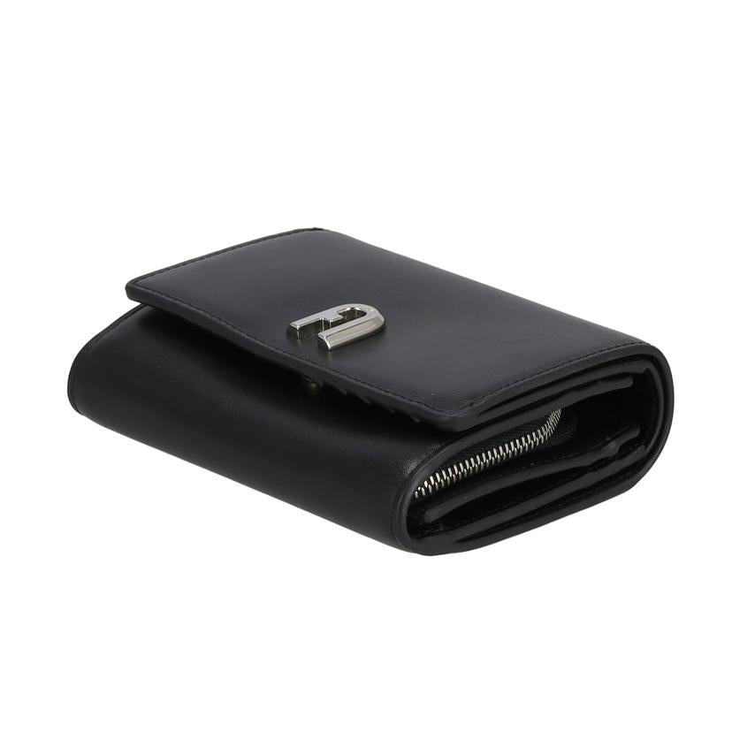 FURLA フルラ/レザーコンパクト財布 黒 銀金具//ABランク/42