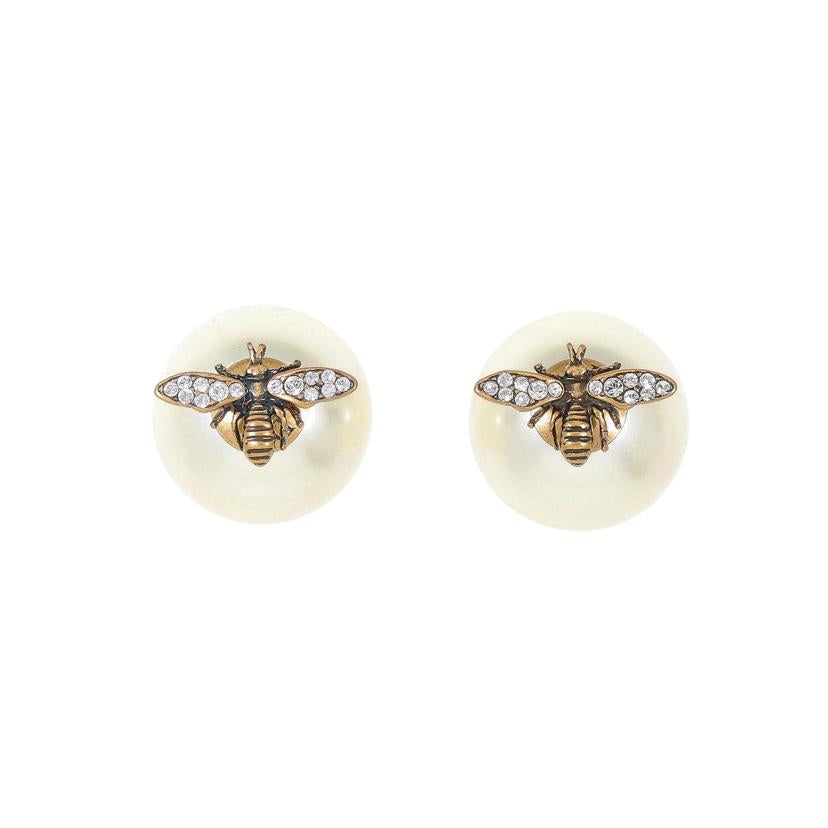 Dior ディオール/Bee　トラインバルフェイクパールピアス//Aランク/91