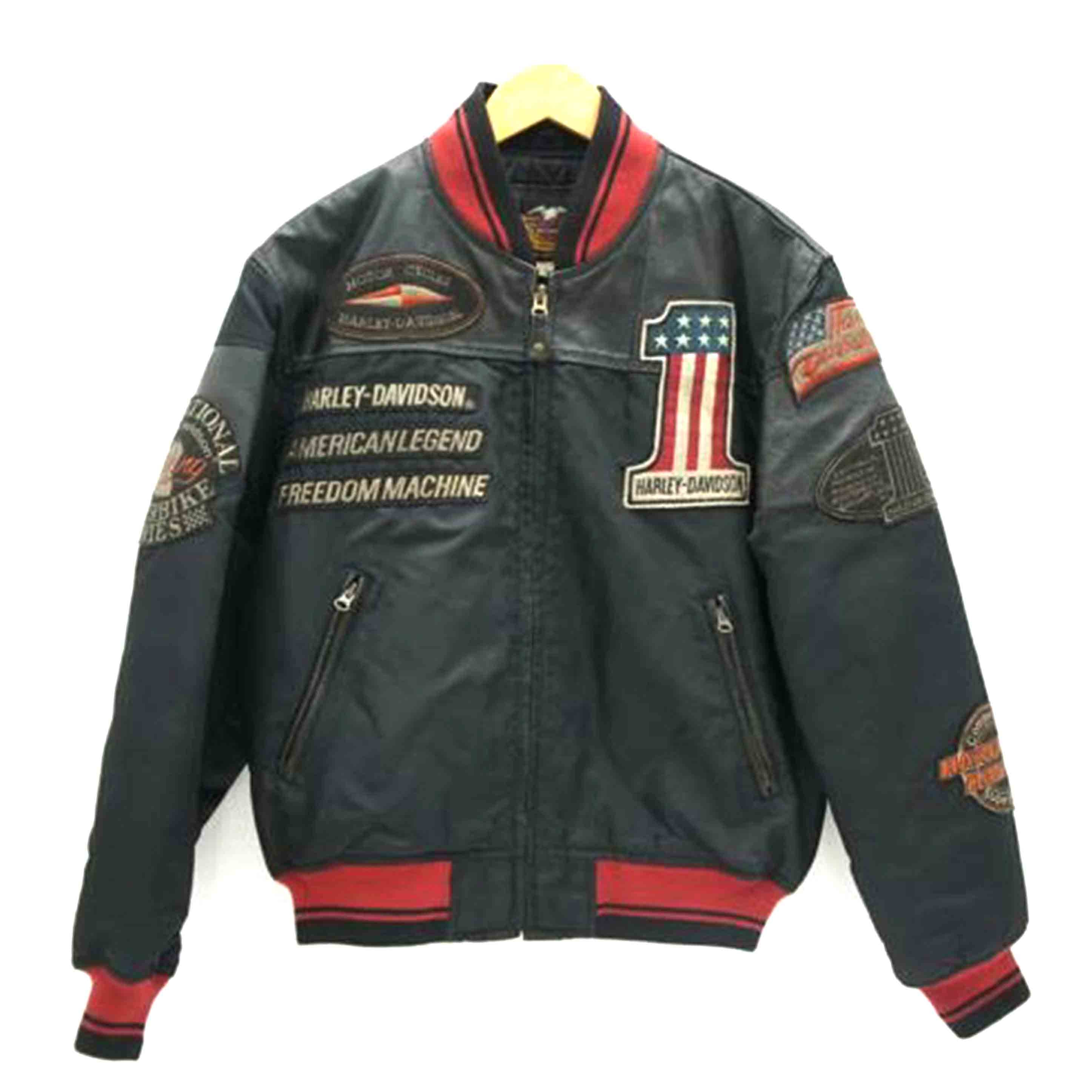 HARLEY　DAVIDSON ハーレーダビッドソン/HARLEY　DAVIDSON　90＇s　レザー　切替　ジャケット　BK//Bランク/78