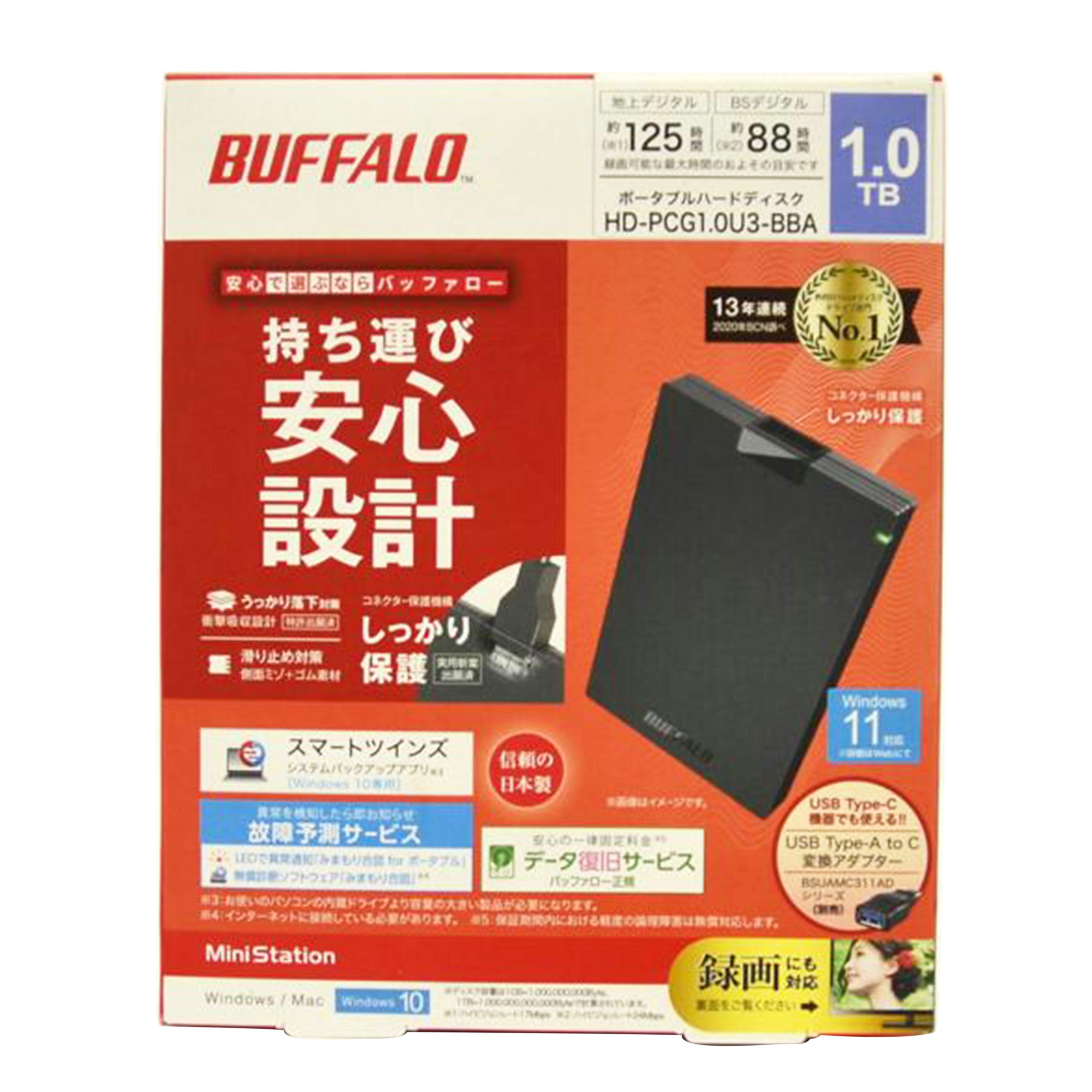 BUFFALO バッファロー/外付けHDD 1TB/HD-PCG1.0U3-BBA//Sランク/75
