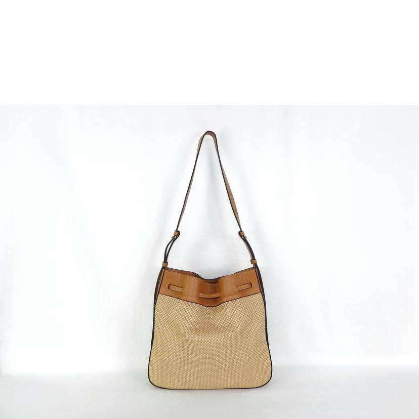 LORISTELLA ロリステッラ/LORISTELLA／レザーコンビラフィアショルダーバッグ//Aランク/81