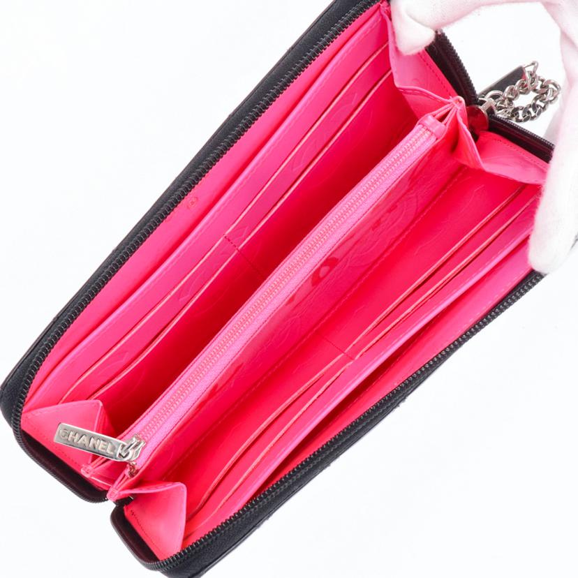 CHANEL　 シャネル/カンボンラインラウンドファスナー長財布／Gカード/A50078//187*****/ABランク/75