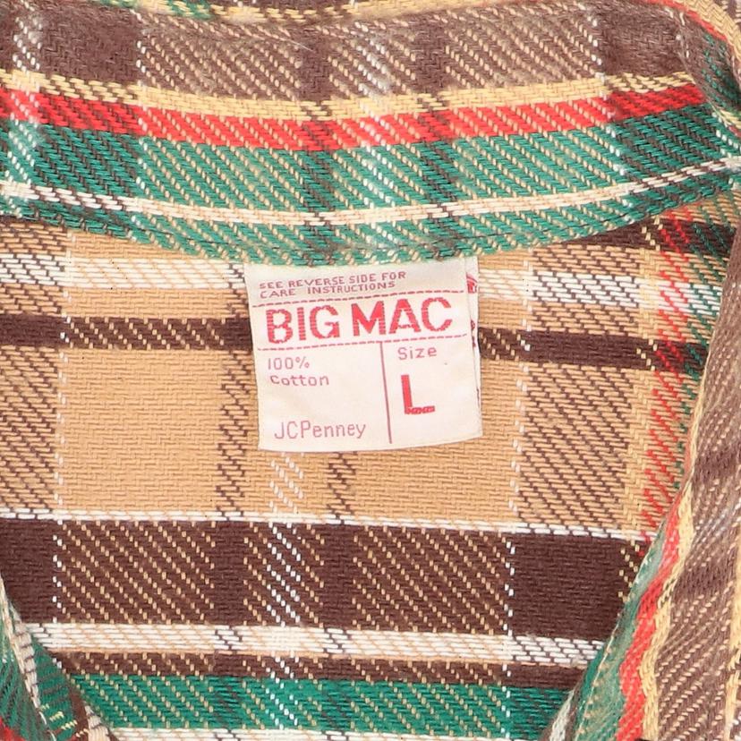 BIG　MAC/70＇s　単色タグ／ヘビーネルシャツ　／//Bランク/82