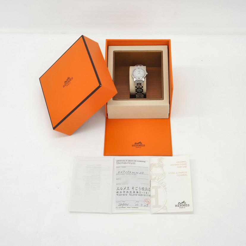 HERMES エルメス/クリッパー・ナクレ/12Pダイヤ/レディース/クオーツ/CL4.230//264****/ABランク/40