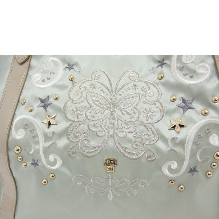 ANNA　SUI アナスイ/トートバッグ／シャイニーバタフライ／ライムグリーン//1830/ABランク/04