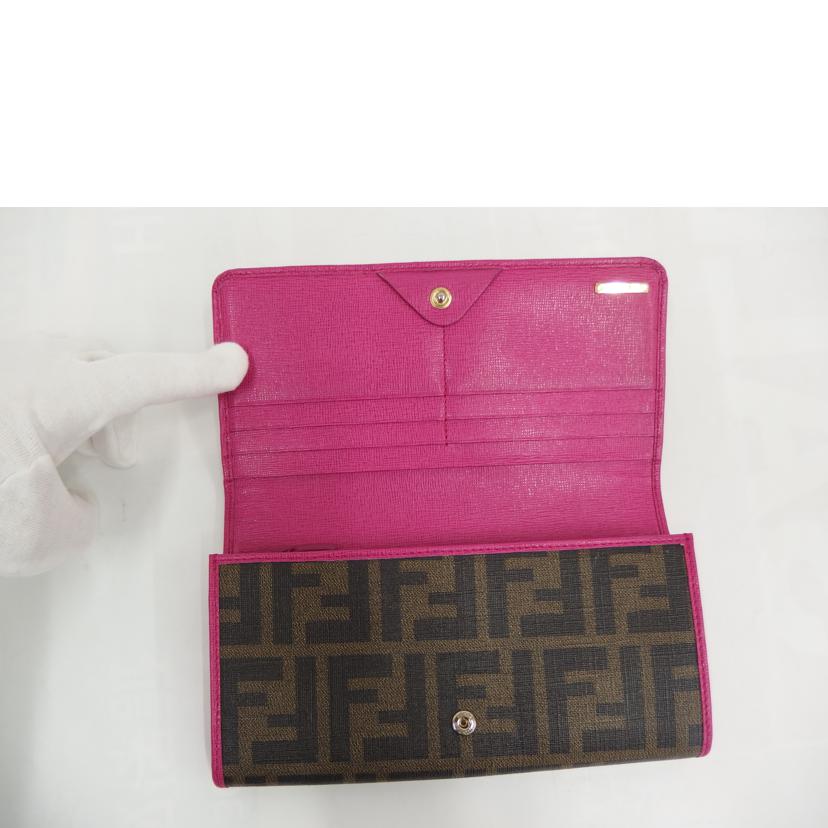 FENDI　 ﾌｪﾝﾃﾞｨ/ズッカ／長財布／ピンク/8M0298//ABランク/82
