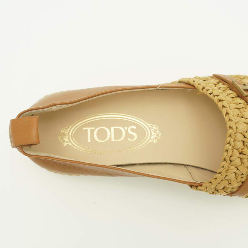 TOD＇S トッズ/ラフィア＆レザー　エスパドリー／フラットシューズ//ABランク/05