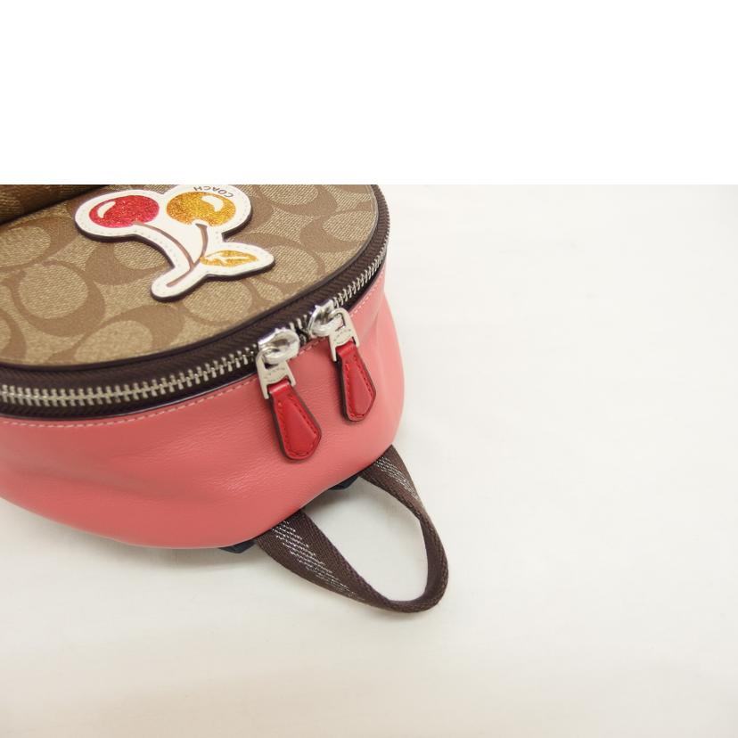 美品 COACH コーチ★シグネチャー ロゴ ミニ リュック PVCレザー 濃茶 美品 COACH コーチ☆シグネチャー ロゴ ミニ リュック PVCレザー