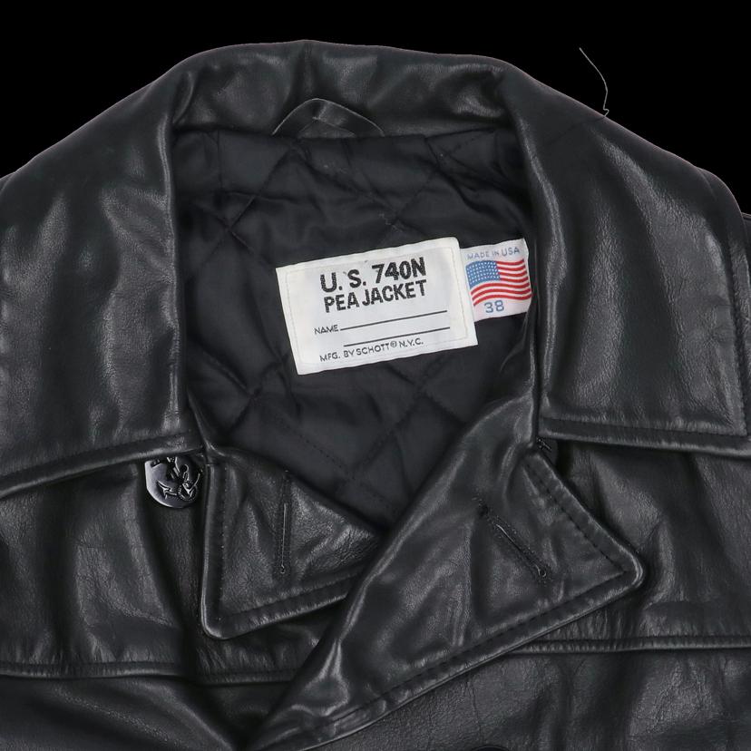 Schott Schott/740NPEAJACKET／レザーピーコート／90＇s／USA製／OLD/740N//ABランク/69