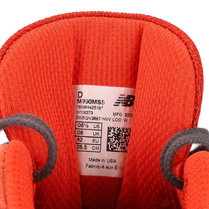 new　balance ニューバランス/990　スエード　ローカットスニーカー／26．5cm／レッド/M990MS5//Aランク/01