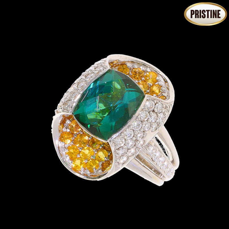 k18ホワイトゴールド✨ブラック✖️カラーレスダイヤ1.09ct✨2連リング美品❣️ KARATI/カラッチ】 ブラックサファイア 2.24ct ダイヤモンド