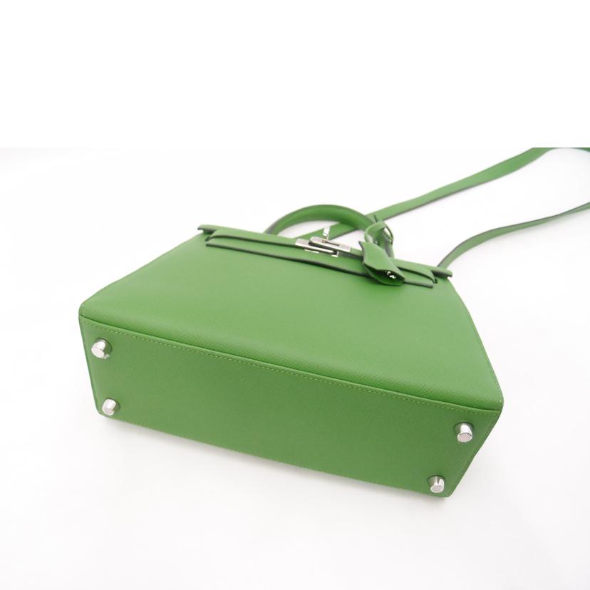 HERMES エルメス/ケリー25／外縫い／ヴォーエプソン／グリーン系//W刻印******/Aランク/69