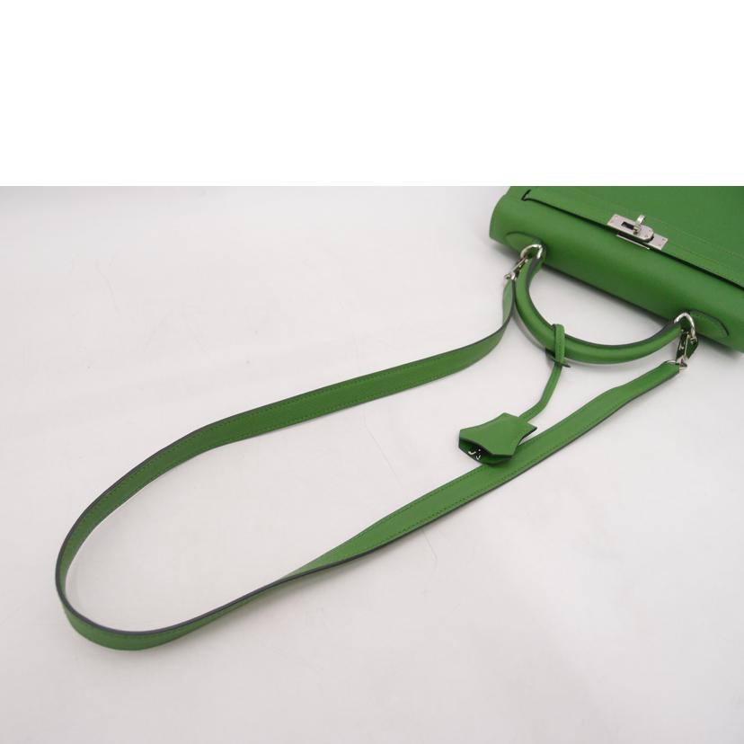 HERMES エルメス/ケリー25／外縫い／ヴォーエプソン／グリーン系//W刻印******/Aランク/69