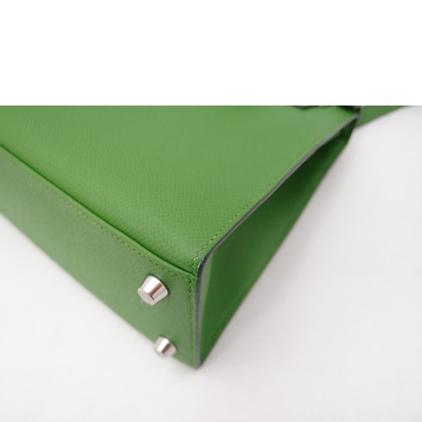 HERMES エルメス/ケリー25／外縫い／ヴォーエプソン／グリーン系//W刻印******/Aランク/69