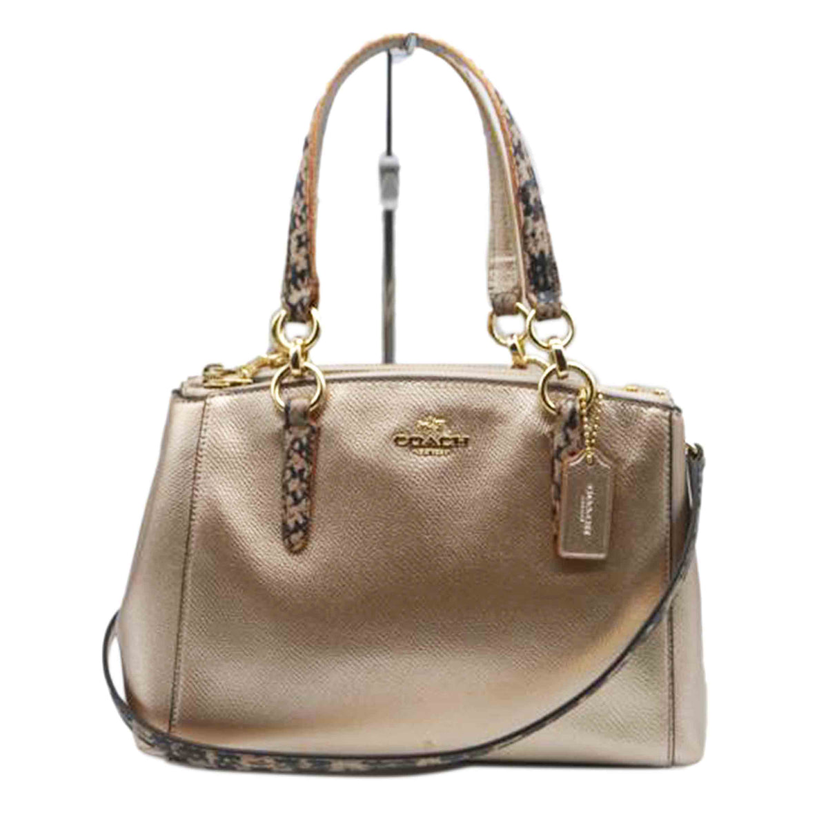 COACH コーチ/ミニクリスティメタリックエキゾチック2wayレザーハンド/F55515//G16**/Aランク/89