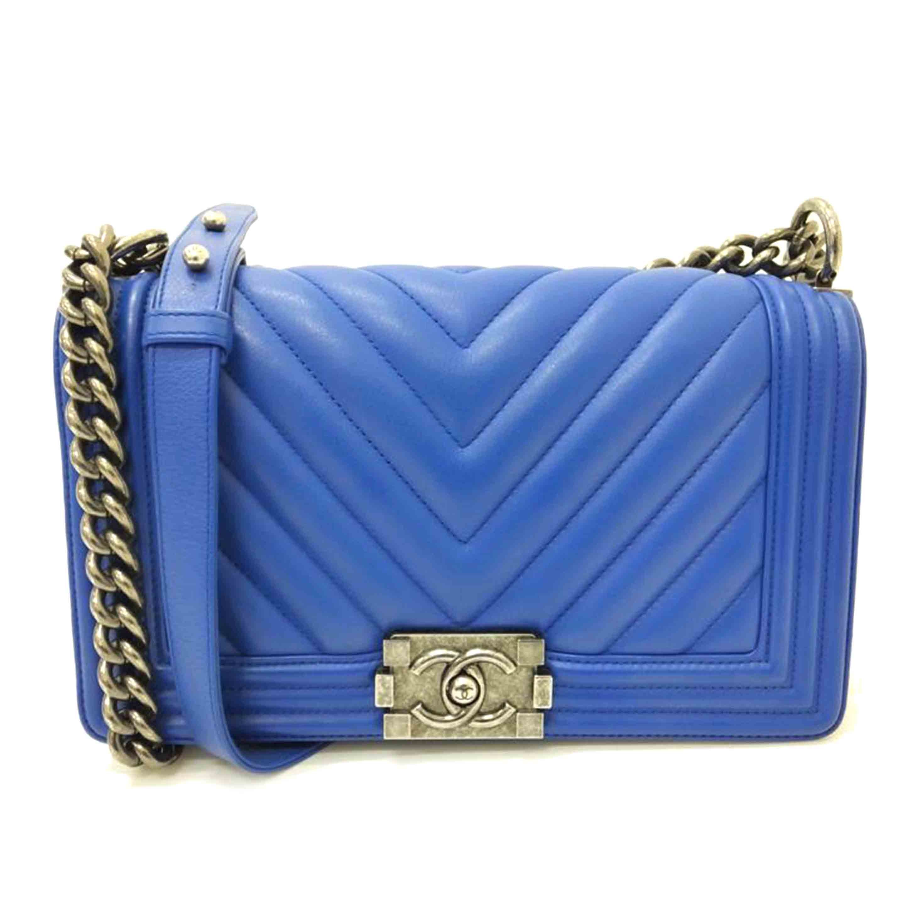 CHANEL ｼｬﾈﾙ/ボーイシャネルチェーンショルダー／青／SV金具/A67086//225*****/ABランク/88