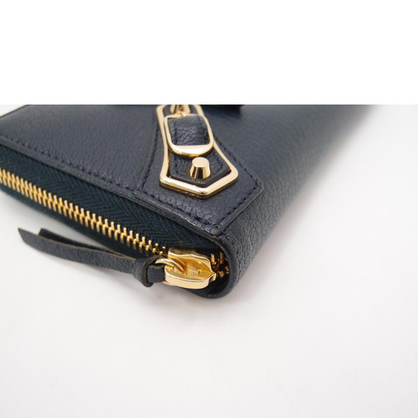 BALENCIAGA バレンシアガ/クラシックコンチネンタルラウンドファスナー長財布／ネイビー/390187//402*/Aランク/69