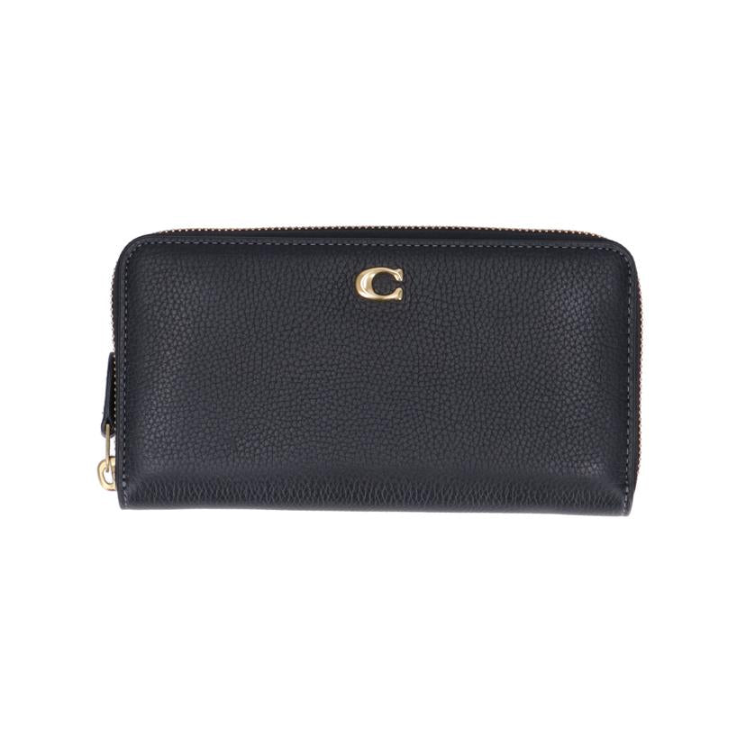 COACH/アコーディオンジップウォレット　レザー　ブラック/CC489//L22**/SAランク/85