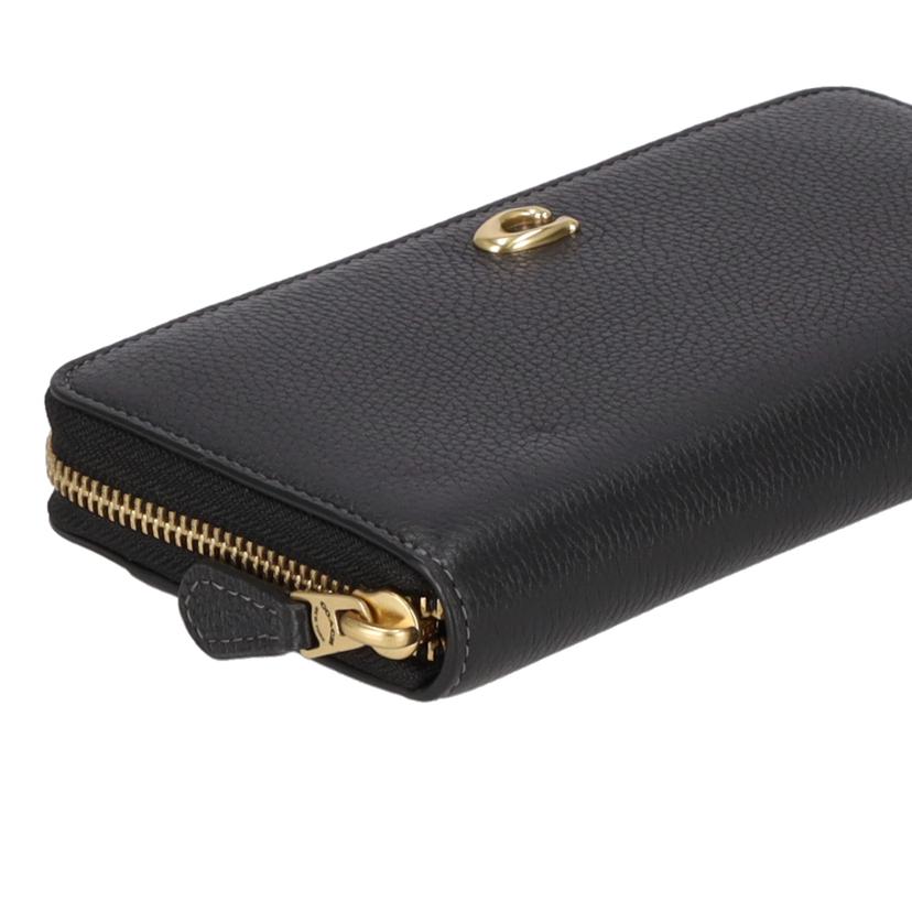 COACH/アコーディオンジップウォレット　レザー　ブラック/CC489//L22**/SAランク/85