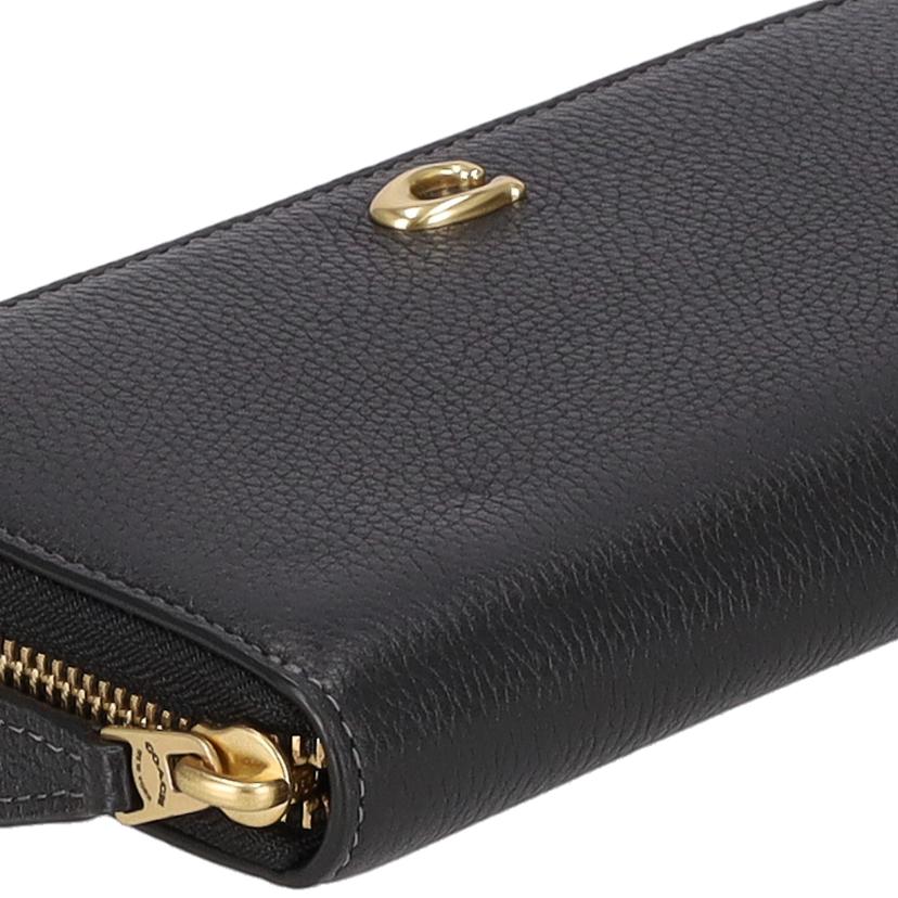 COACH/アコーディオンジップウォレット　レザー　ブラック/CC489//L22**/SAランク/85