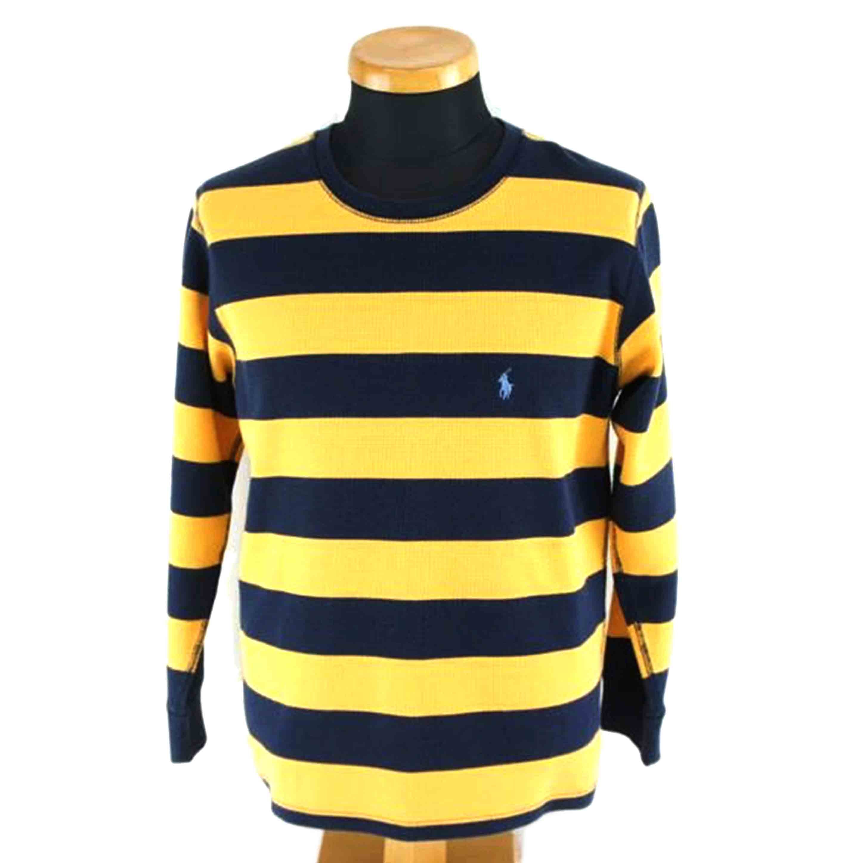Ralph　Lauren ラルフローレン/POLOメンズインナー長袖　イエロー×ネイビー//Bランク/64