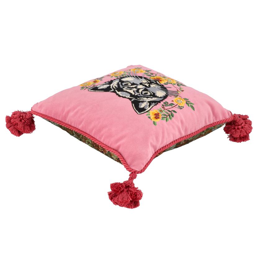 GUCCI／25 グッチ/グッチデコール／ジャガードクッション／猫・花/482722//Aランク/75