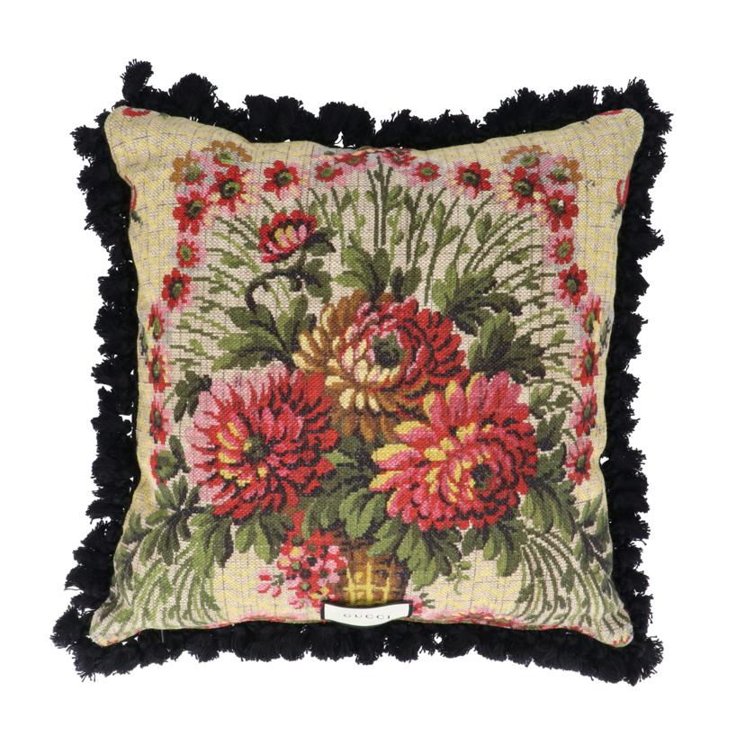 GUCCI／25 グッチ/グッチデコール／ジャガードクッション／花/529748//Aランク/75