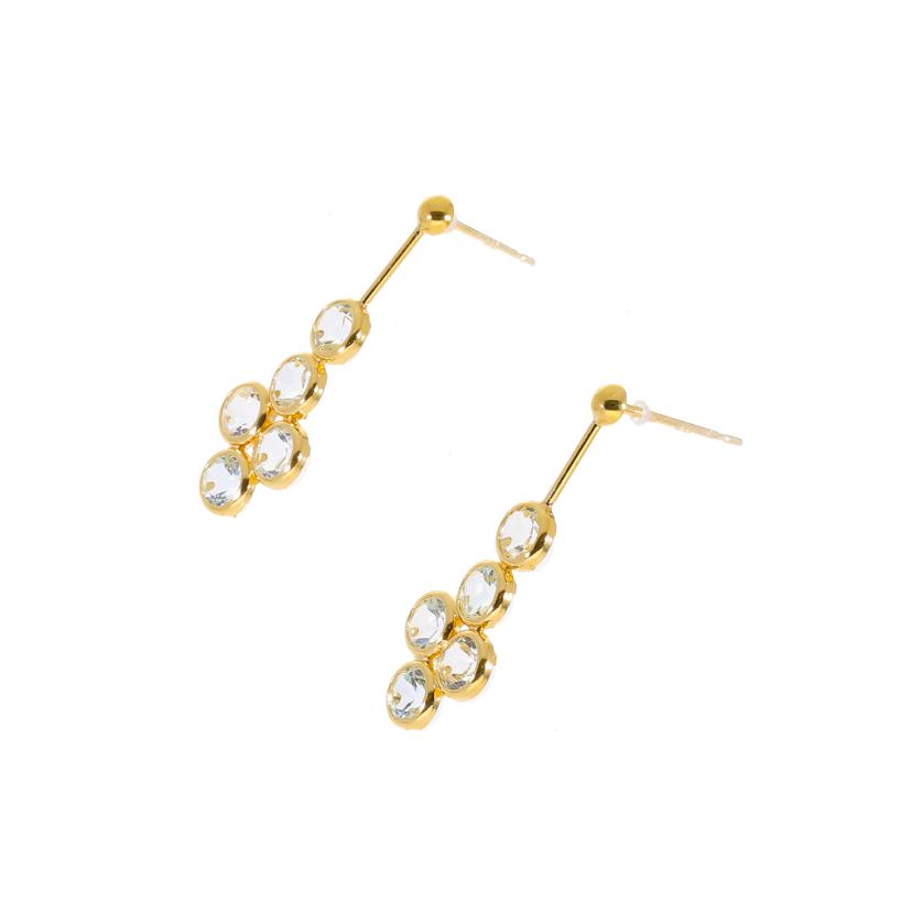 /◎K18アクアマリンピアス//Aランク/59
