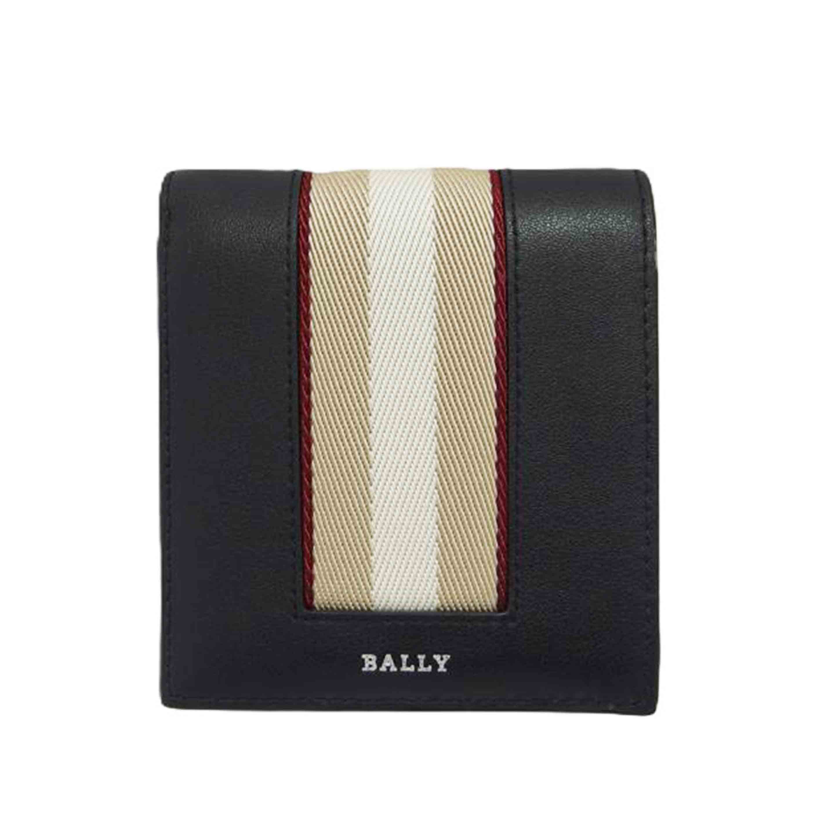 BALLY バリー/二つ折り財布／ストライプ／ブラック＋パラディオ/6302799//Aランク/04