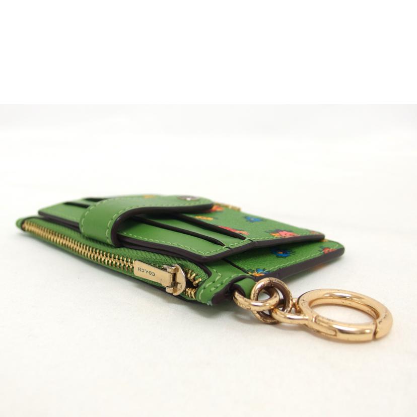 COACH コーチ/フローラル　コイン＆カードケース／グリーン/C9933//B22**/ABランク/04