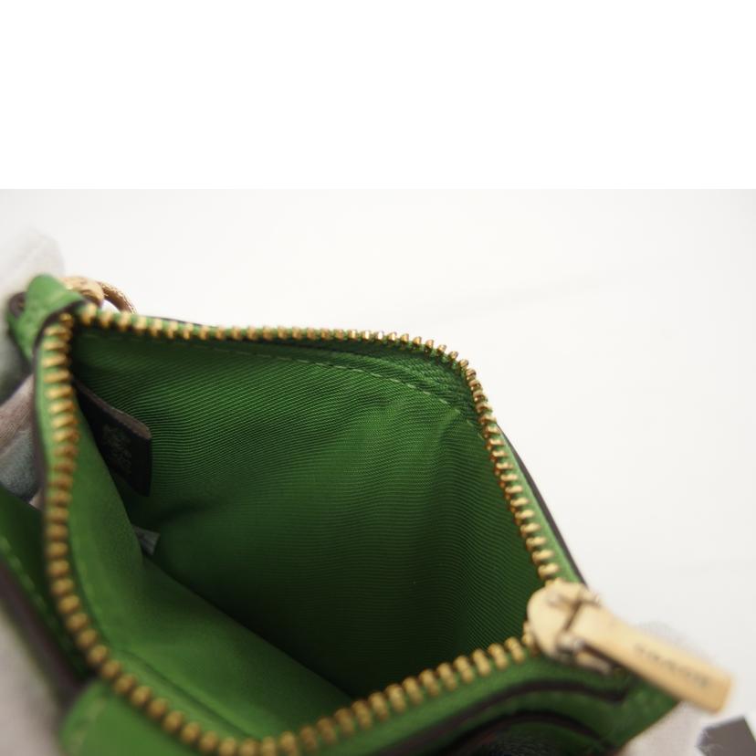 COACH コーチ/フローラル　コイン＆カードケース／グリーン/C9933//B22**/ABランク/04