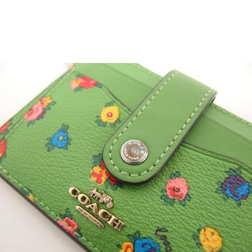 COACH コーチ/フローラル　コイン＆カードケース／グリーン/C9933//B22**/ABランク/04