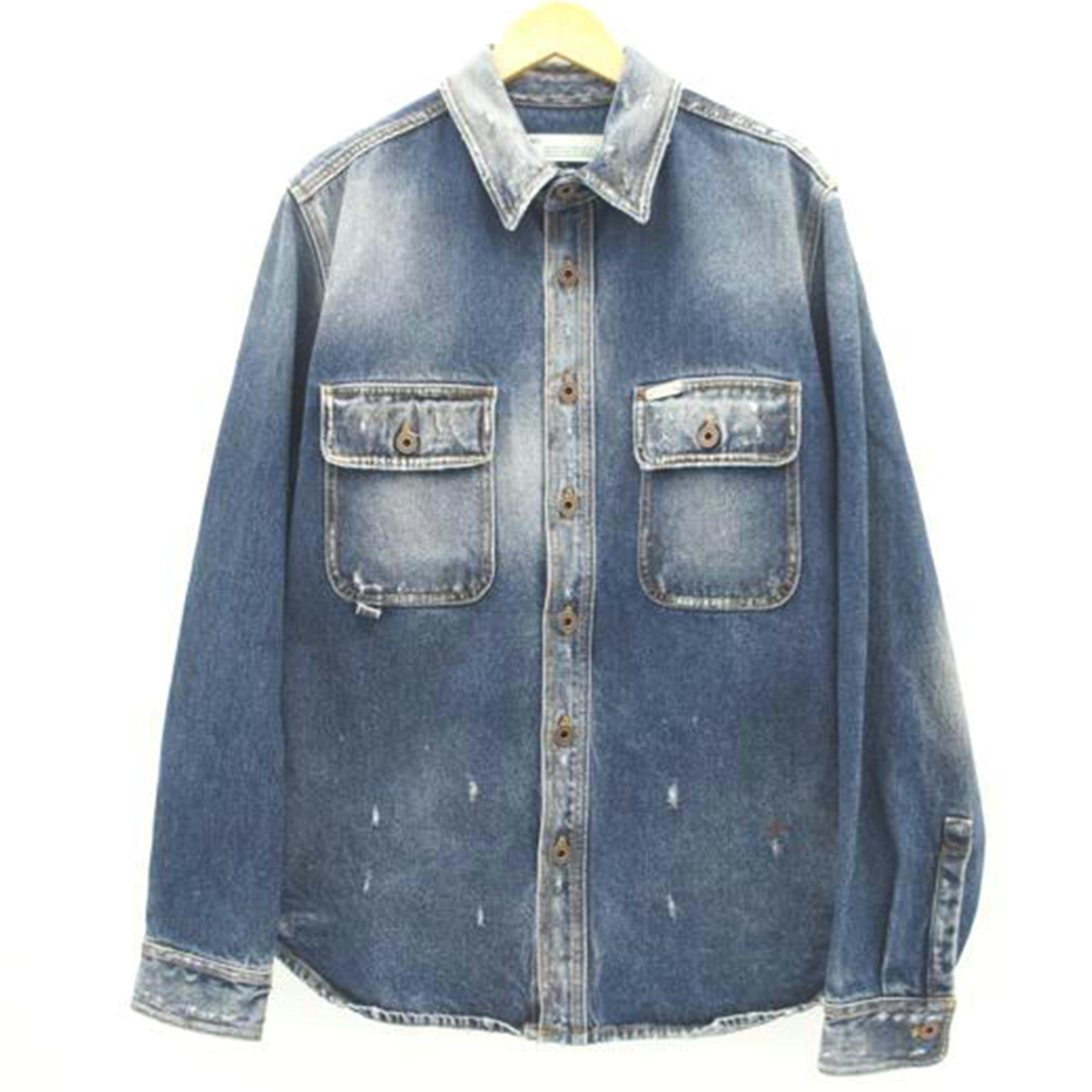 Off－White オフホワイト/クラッシュ加工デニムシャツ/OMYD003E18386001//Aランク/24