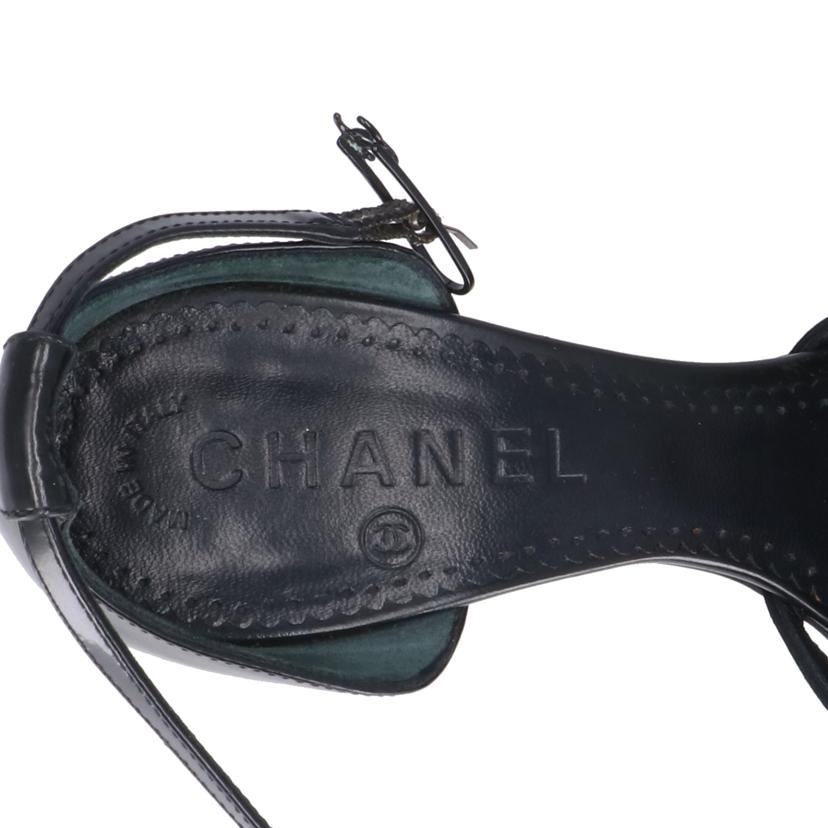 CHANEL シャネル/サテン×エナメルレザー／バックストラップパンプス//36C/ABランク/91