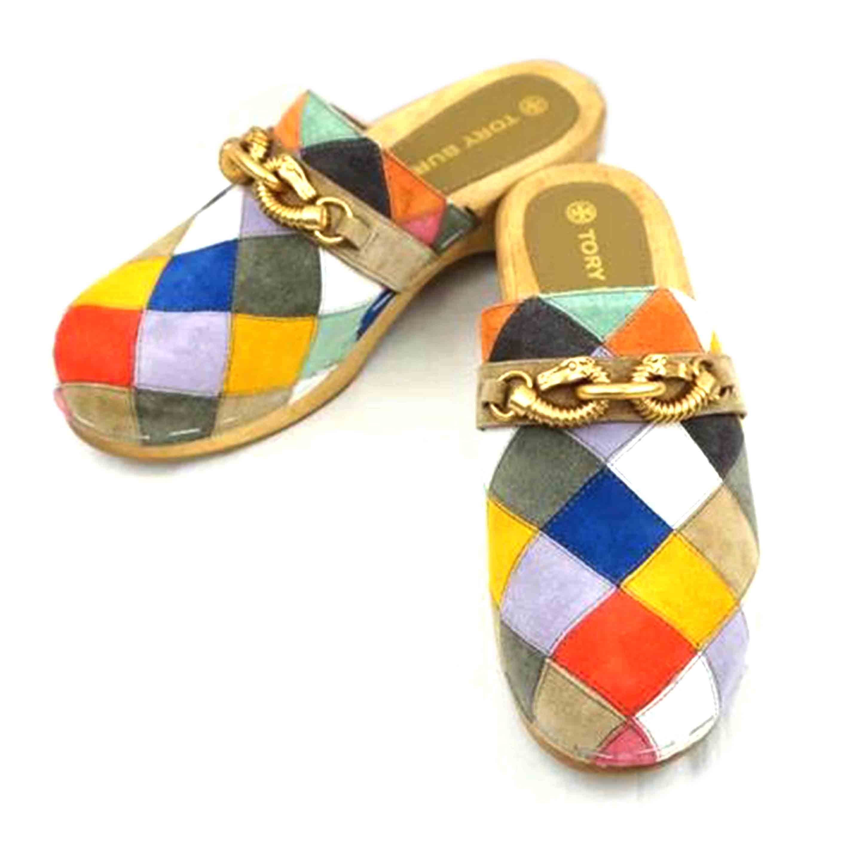 TORY　BURCH トリーバーチ/TORY　BURCH　JESSA　CLOG　NAT　SUEDE　25．0/83294//Aランク/67